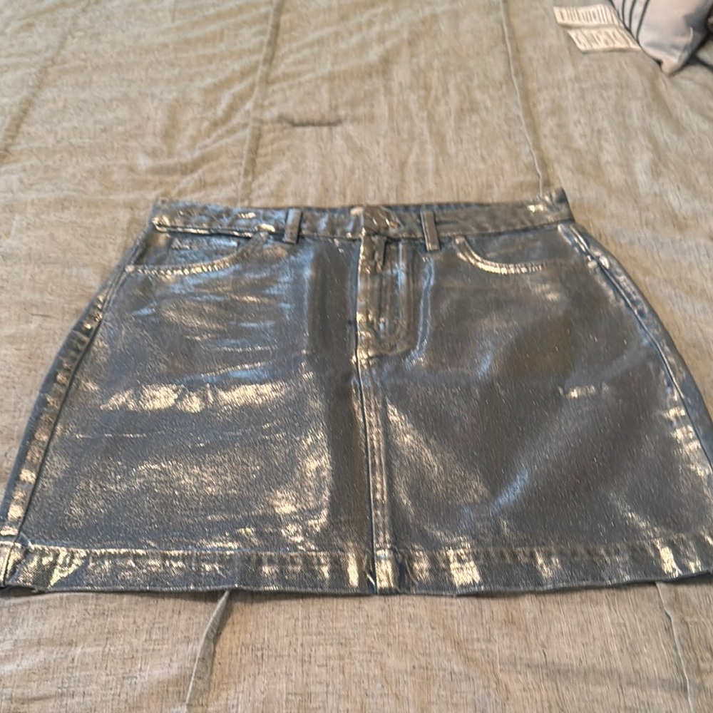 Metallic Silver Skirt